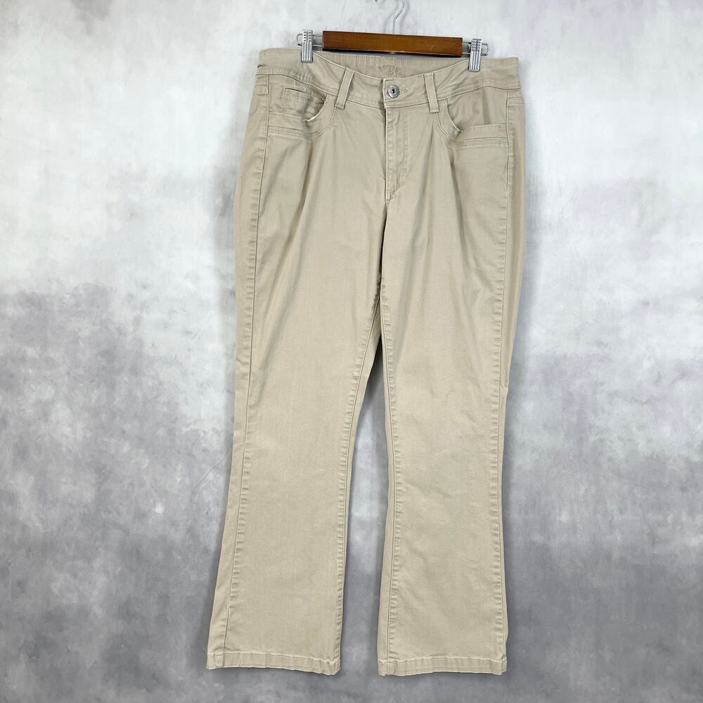 Riders By Lee Women Pants 14M Khaki Stretch Classic Flap Pocket‎ Utility Y2K